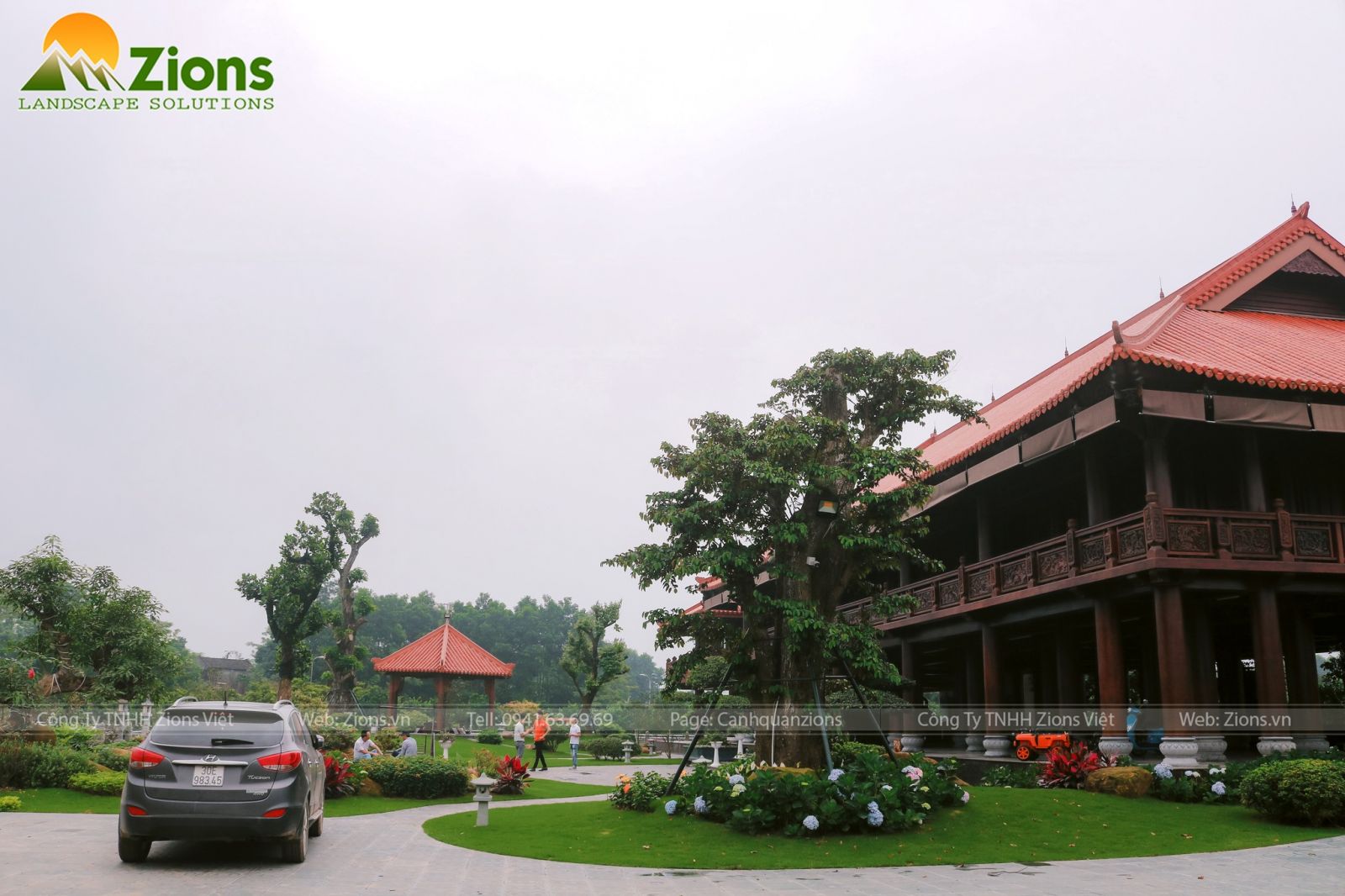 Thiết kế sân vườn biệt phủ đẳng cấp - zions